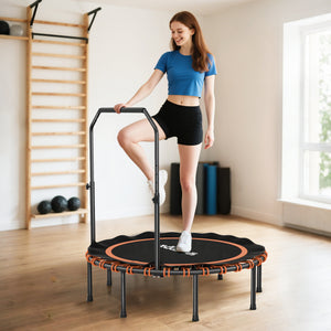 Fitness Trampolin mit höhenverstellbarem Handlauf für drinnen und draussen