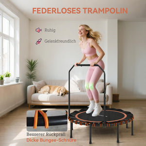 Fitness Trampolin mit höhenverstellbarem Handlauf für drinnen und draussen