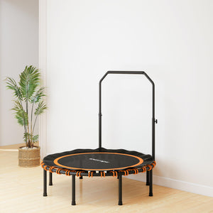 Fitness Trampolin mit höhenverstellbarem Handlauf für drinnen und draussen