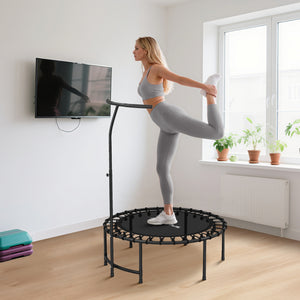 Fitness Trampolin mit verstellbarem Griff für Workout schwarz