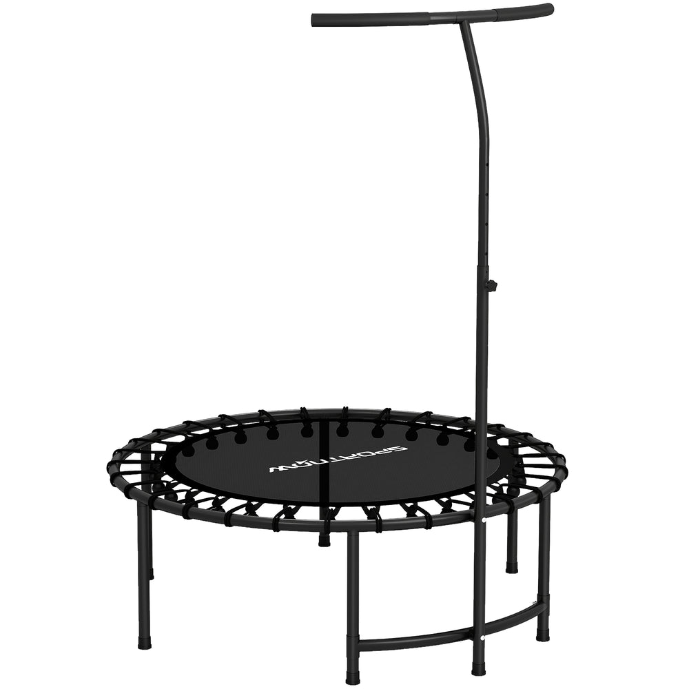 Fitness Trampolin mit verstellbarem Griff für Workout schwarz