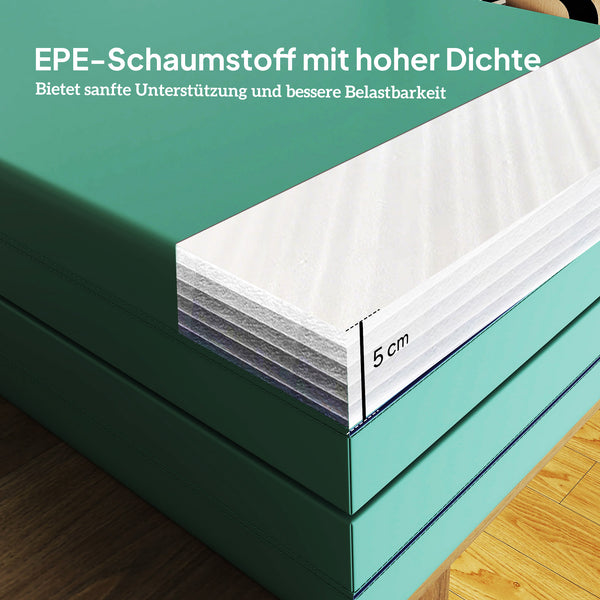 Fitnessmatte faltbar mit Griff für Yoga und Sport 180x60x5cm