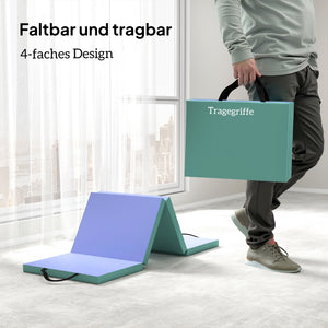 Fitnessmatte faltbar mit Griff für Yoga und Sport 180x60x5cm