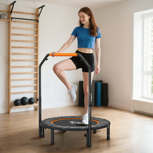 Fitnesstrampolin klappbar mit Haltegriff belastbar bis 150kg