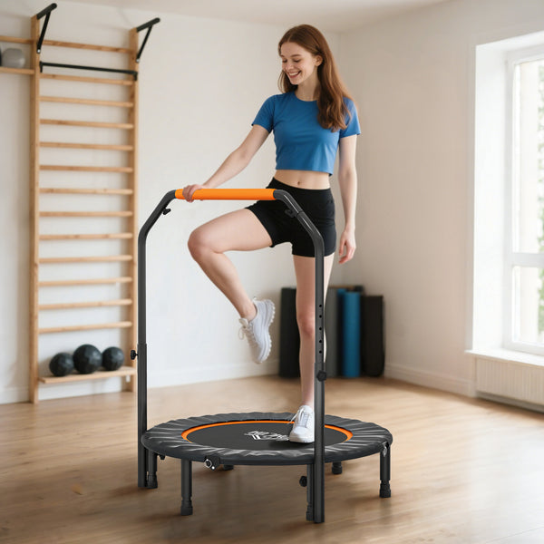 Fitnesstrampolin klappbar mit Haltegriff belastbar bis 150kg