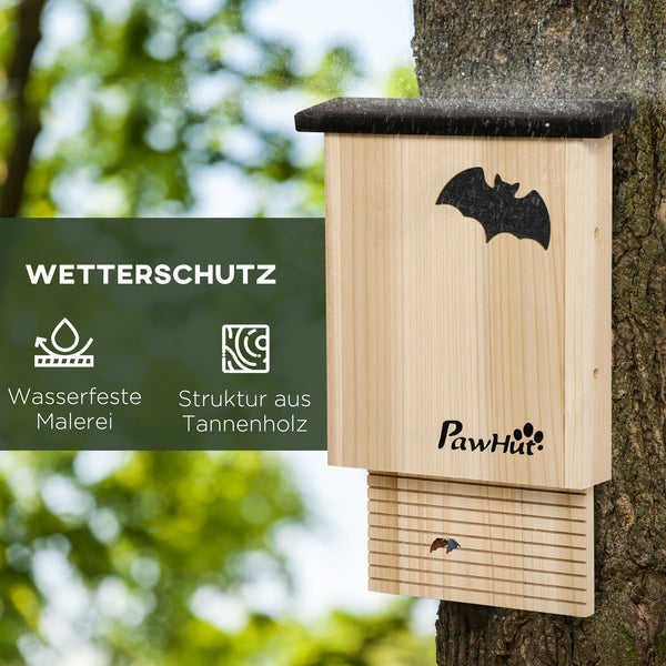 Fledermaushaus Set wetterfest für Garten und Balkon aus Holz