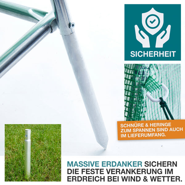 Foliengewächshaus 200x200x300cm stabil & wetterfest