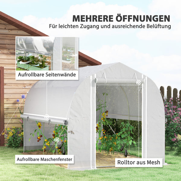 Foliengewächshaus UV-beständig mit Stahlrahmen für Garten 3x2x2m