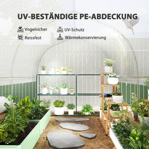 Foliengewächshaus UV-beständig mit Stahlrahmen für Garten 3x2x2m