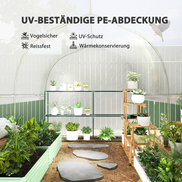 Foliengewächshaus UV-beständig mit Stahlrahmen für Garten 3x2x2m