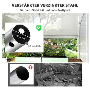 Foliengewächshaus UV-beständig mit Stahlrahmen für Garten 3x2x2m