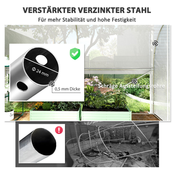 Foliengewächshaus UV-beständig mit Stahlrahmen für Garten 3x2x2m