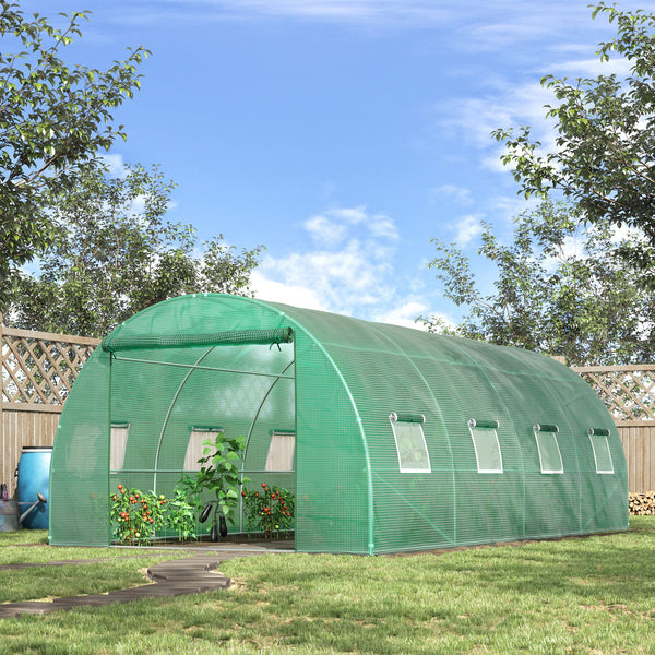 Foliengewächshaus begehbar für Garten aus Stahl und Kunststoff