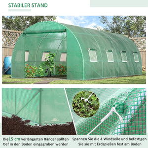 Foliengewächshaus begehbar für Garten aus Stahl und Kunststoff