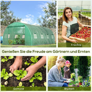 Foliengewächshaus begehbar für Garten aus Stahl und Kunststoff