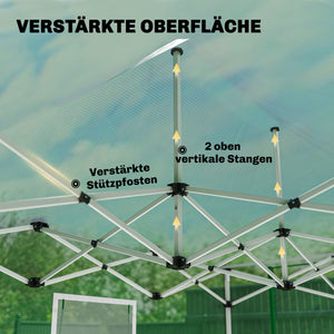 Foliengewächshaus gross faltbar mit Türen und Fenstern