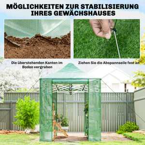 Foliengewächshaus gross faltbar mit Türen und Fenstern