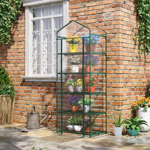 Foliengewächshaus mit 5 Regalen transparent Grün