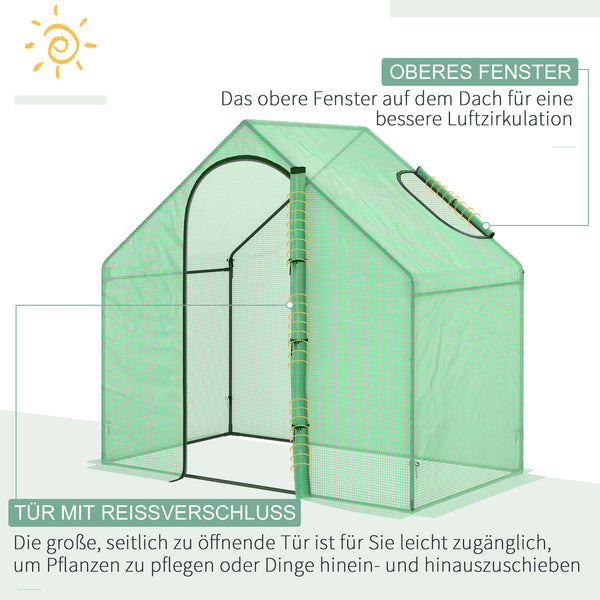 Foliengewächshaus mit Fenster & Tür 180x100x168cm