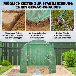 Foliengewächshaus mobil mit Regalen Tür und Fenstern 2x2m