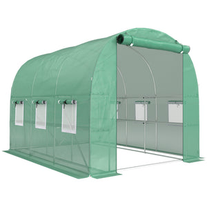 Foliengewächshaus mobil mit Regalen Tür und Fenstern 2x2m