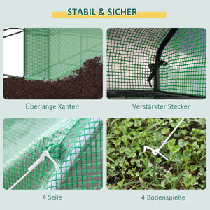 Foliengewächshaus begehbar mit Regalen und Tür für Tomaten