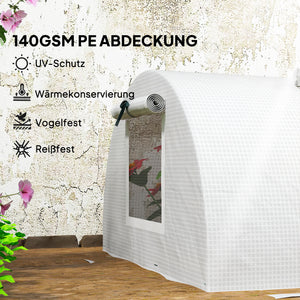 Foliengewächshaus Mini Tunnel mit Fenster UV-beständig 300cm