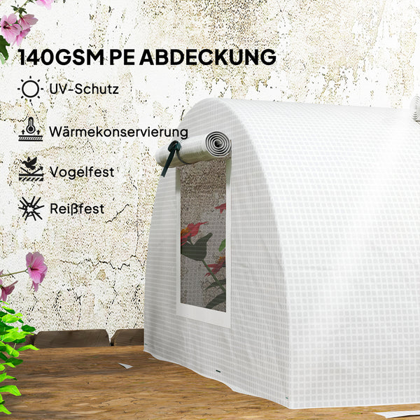 Foliengewächshaus Mini Tunnel mit Fenster UV-beständig 300cm