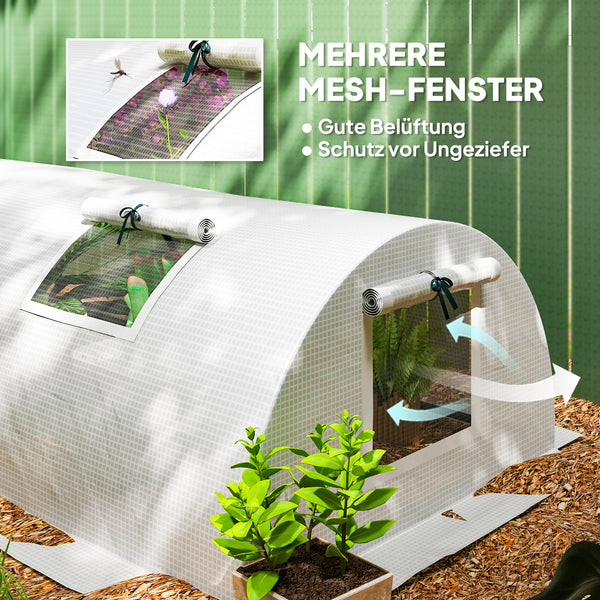 Foliengewächshaus Mini Tunnel mit Fenster UV-beständig 300cm