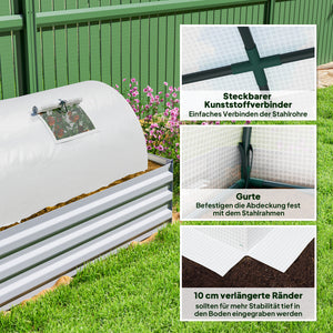 Foliengewächshaus Mini Tunnel mit Fenster UV-beständig 300cm