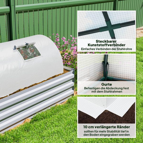 Foliengewächshaus Mini Tunnel mit Fenster UV-beständig 300cm