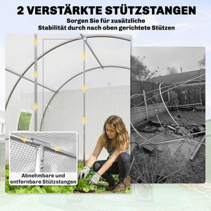 Foliengewächshaus für Garten mit Tür aus Kunststoff weiss