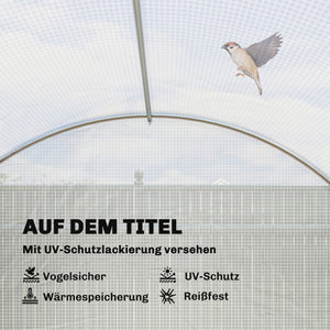 Foliengewächshaus für Garten mit Tür aus Kunststoff weiss
