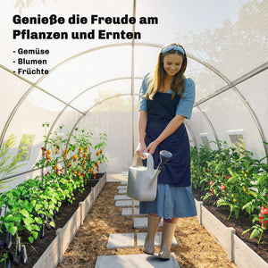 Foliengewächshaus für Garten mit Tür aus Kunststoff weiss