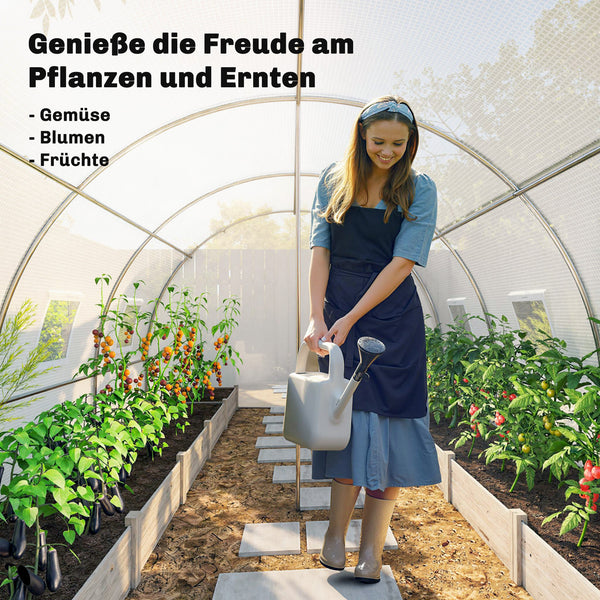 Foliengewächshaus für Garten mit Tür aus Kunststoff weiss