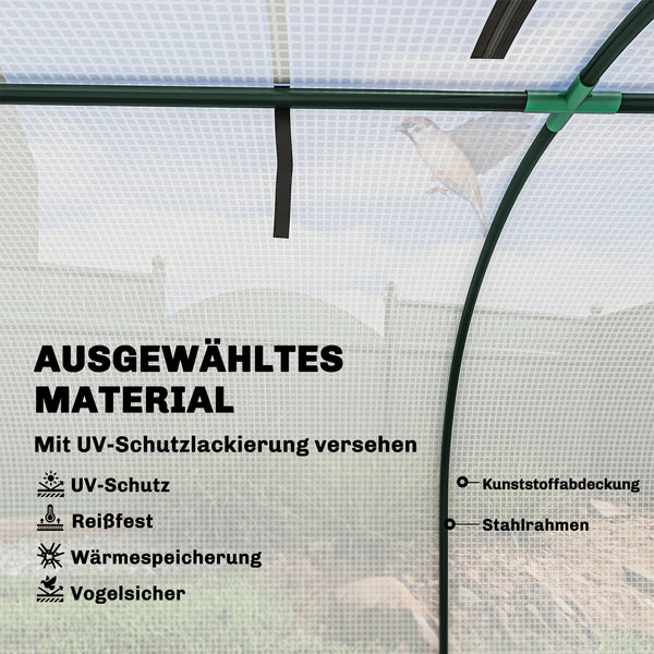 Foliengewächshaus winterfest mit Tür für Garten ca 4m