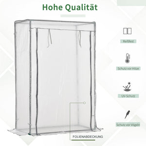 Foliengewächshaus winterfest klein mit Tür und Stahlrahmen