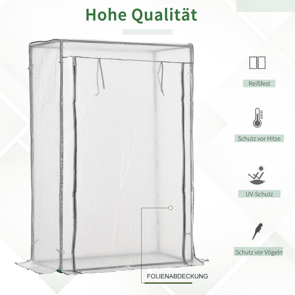 Foliengewächshaus winterfest klein mit Tür und Stahlrahmen