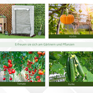 Foliengewächshaus winterfest klein mit Tür und Stahlrahmen