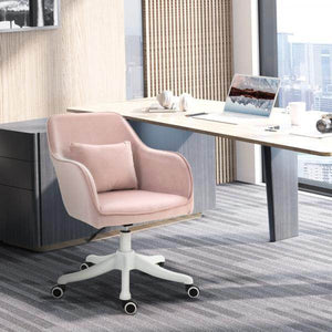 Bürostuhl mit Vibrationsfunktion USB-Schrittstelle Massagefunktion Lendenkissen höhenverstellbar Rosa
