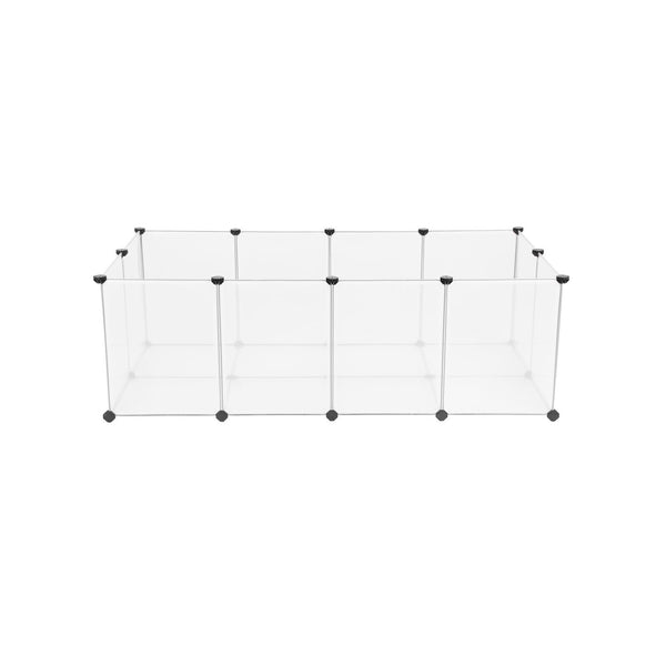 Freigehege aus Kunststoff mit Bodenplatten 143x73x46cm