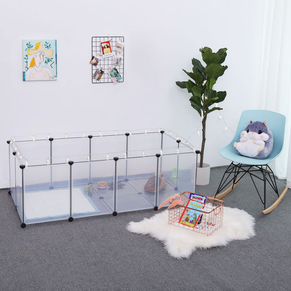 Freigehege aus Kunststoff mit Bodenplatten 143x73x46cm