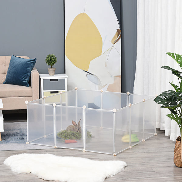 Freilaufgehege DIY für kleine Haustiere 105x105cm Weiss