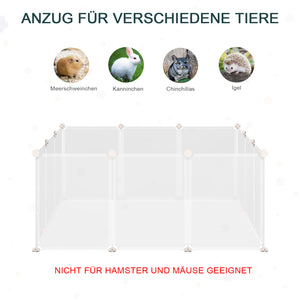 Freilaufgehege DIY für kleine Haustiere 105x105cm Weiss