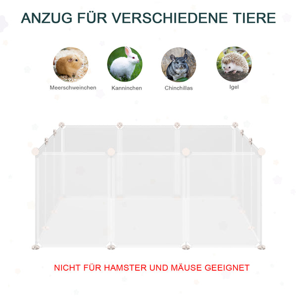 Freilaufgehege DIY für kleine Haustiere 105x105cm Weiss
