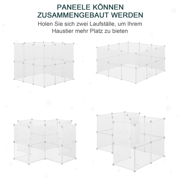 Freilaufgehege DIY für kleine Haustiere 105x105cm Weiss