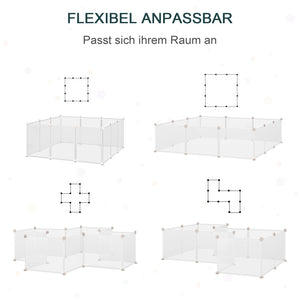 Freilaufgehege DIY für kleine Haustiere 105x105cm Weiss