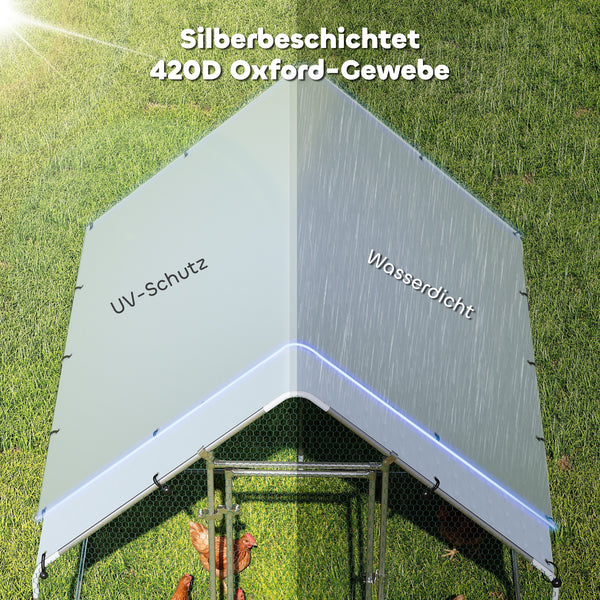 Freilaufgehege wetterfest abschliessbar mit UV-Schutz für Hühner Stahl