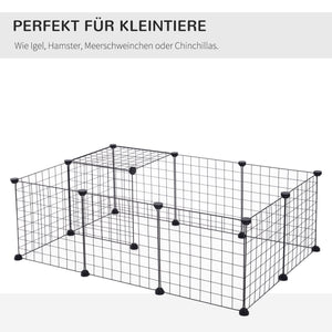 Freilaufgehege Metallgitter Schwarz