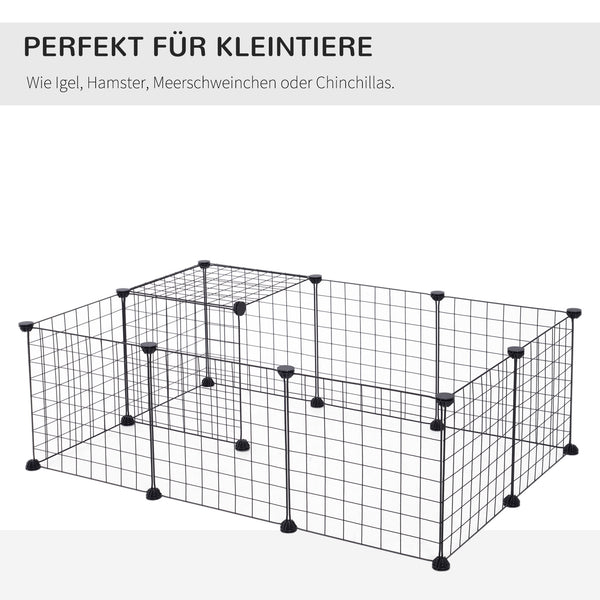 Freilaufgehege Metallgitter Schwarz